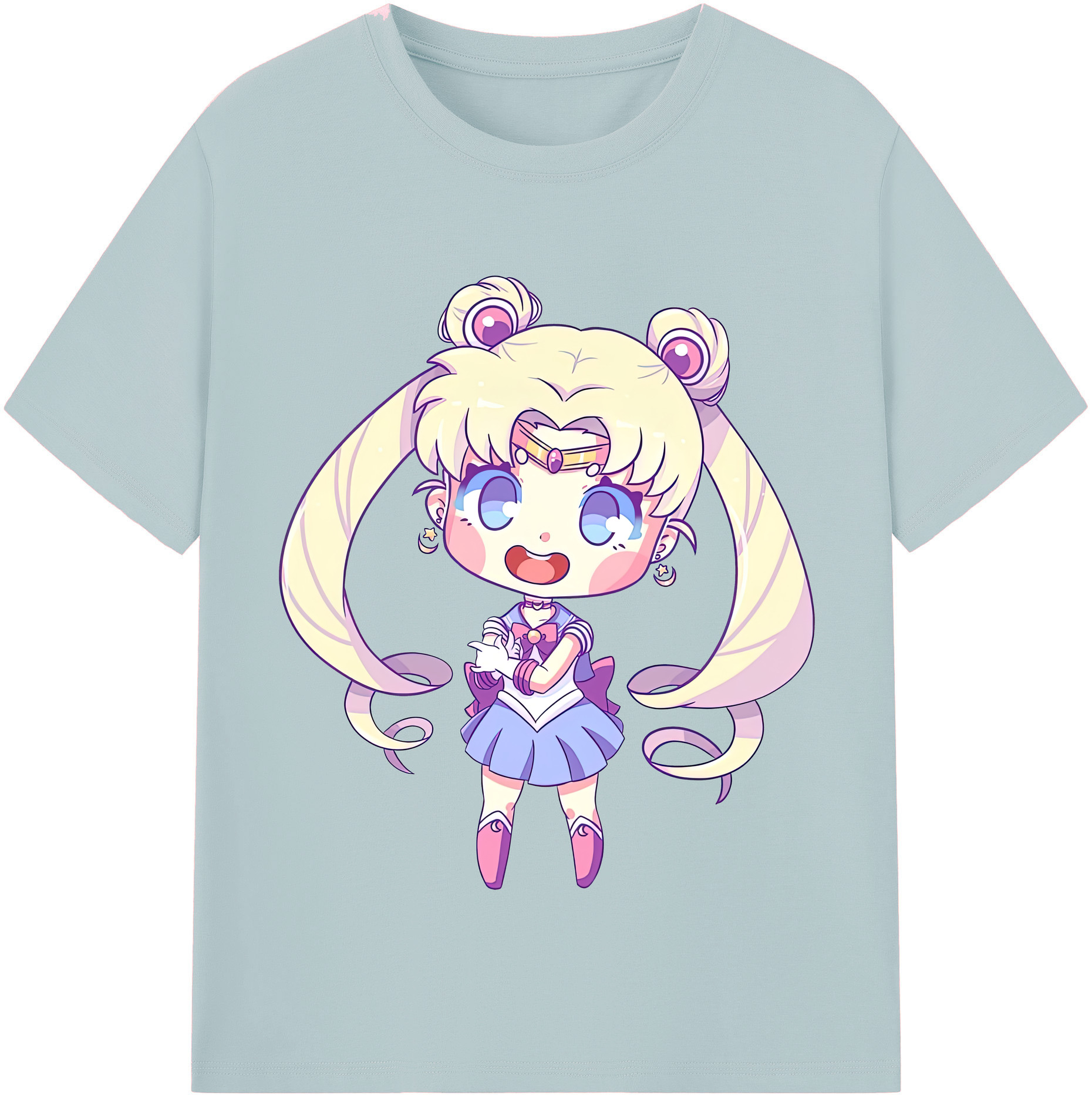 （画像用） 美少女戦士セーラームーン 月野 うさぎ つきの うさぎ Sailor Moon Tsukino Usagi 綿100％半袖Tシャツ（フロントプリント）